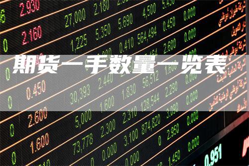 期货一手数量一览表-恒远期货